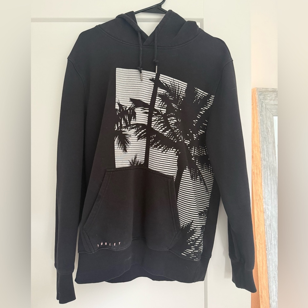 Hurley Black Hoodie with Palm Tree Graphic
